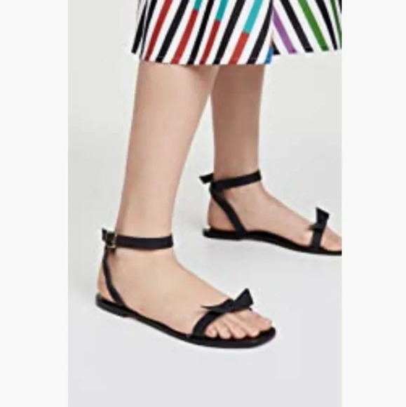 New Kaanas Red Leather Leblon Ankle Wrap Bow Sandals 6 - Picture 7 of 8